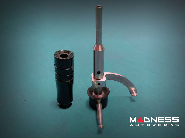 FIAT 500 Short Shifter Kit + Gear Shift Knob Combo - MADNESS Adjustable Shifter + MegaWeight Black Shift Knob 